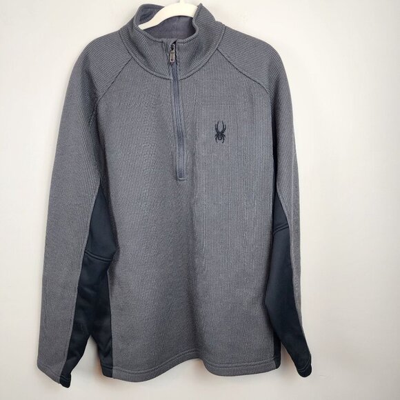 Spyder men sz XXL core sweater jacket half zip long sleeve stretch panels - Picture 1 of 13
